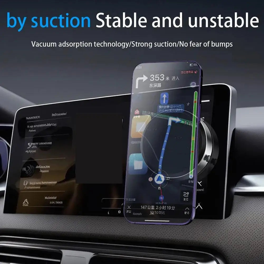 Intelligent Car Mount Mobile Phone Holder Magnetic Black Technology  Adsorption Bracket Vacuum Adsorption Stable